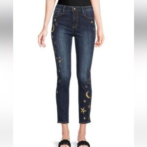 Driftwood Jackie High Rise Embroidery Ankle Jeans